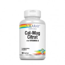 Solaray - Cal-Mag Citrat 1:1 med Vitamin D 180 Kapsler